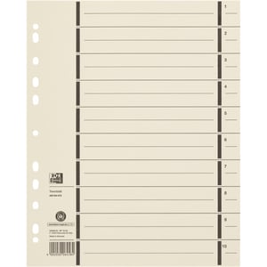Oxford 400004672 Beige Cardboard Divider, 100 pcs.