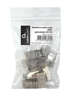 Gembird PLUG5SP/10 RJ-45-kontakt, genomskinlig