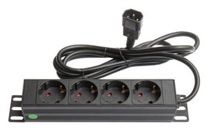 Alcasa GC-N0078 grenuttag 1,8 m, 4 x nätuttag, för inomhusbruk, svart