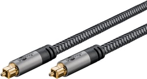 Goobay 65304 kabel audio 1 m Toslink Czarny, Srebrny