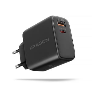 Axagon ACU-PQ45 QC 3.0, 4.0/AFC/FCP/PPS/PD, 45W, svart – nätladdare med USB-A- och USB-C-gränssnitt Mobiltelefon, smartphone, smartwatch, surfplatta, universell Svart Växelström Snabbladdning Inbyggd