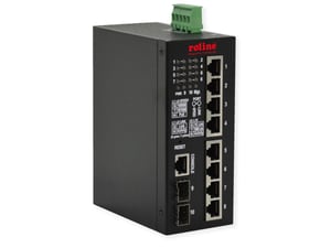 ROLINE 21.13.1131 Managed L2 Gigabit-Ethernet-Netzwerk-Switch (10/100/1000) mit PoE-Unterstützung, schwarz