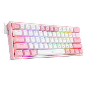 REDRAGON K617-RGB Fizz RGB White/Pink klawiatura USB Różowy, Biały