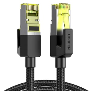 Ugreen 80421 Netzwerkkabel, schwarz, 1 m, Cat7, F/FTP (FFTP)
