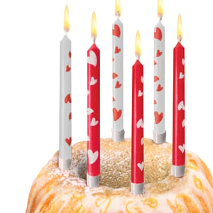 Susy Card 40028064 Cake Candles/Sparklers, Red and White, 10-pack