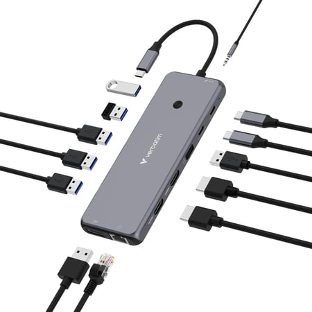 Verbatim CMH-13 USB Type-C 10000 Mbit/s Srebrny
