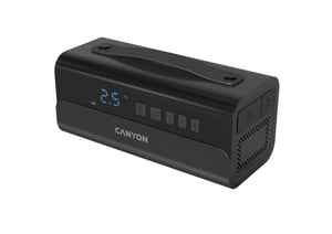 Canyon AP-118, luftpump, USB-uppladdningsbar elektrisk luftpump: Tillverkarens enhetsnamn: AP-118; Batterikapacitet: 2000 mAh*4; Driftspänning: 14,8 V; Maxström: 13,5 A; Maxtryck: 100 PSI; Luftflöde: 38 l/min; Laddning: 17,5 V, 1 A-laddare; Driftstemperatur: -10 till +45 °