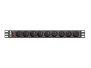 Lanberg PDU-09E-0300-BK rozdzielacz zasilania PDU 9 x gniazdo sieciowe 1U Czarny