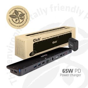 CLUB3D CSV-1564W65 Dockingstation USB 3.2 Gen 1 (3.1 Gen 1) Typ-C Schwarz