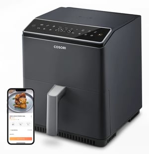 Cosori Dual Blaze Einzel-Heißluftfritteuse, 6,4 l, 1700 W, dunkelgrau