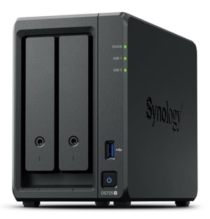 Synology DiskStation DS725+ serwer danych NAS Ryzen Embedded R1600 4 GB DDR4 0 TB Svart