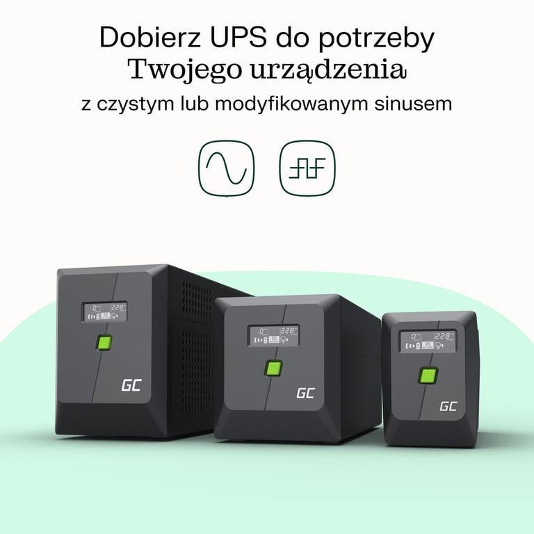 Green Cell UPS POWERPROOF 600W/1000VA MODYFIKOWANA SINUSOIDA