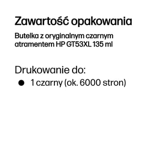 HP Butelka z oryginalnym czarnym atramentem GT53XL 135 ml