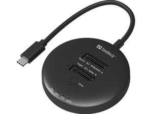 Sandberg 136-72 USB 3.2 Gen 2 (3.1 Gen 1) Type-C-Dockingstation für Festplatten, schwarz