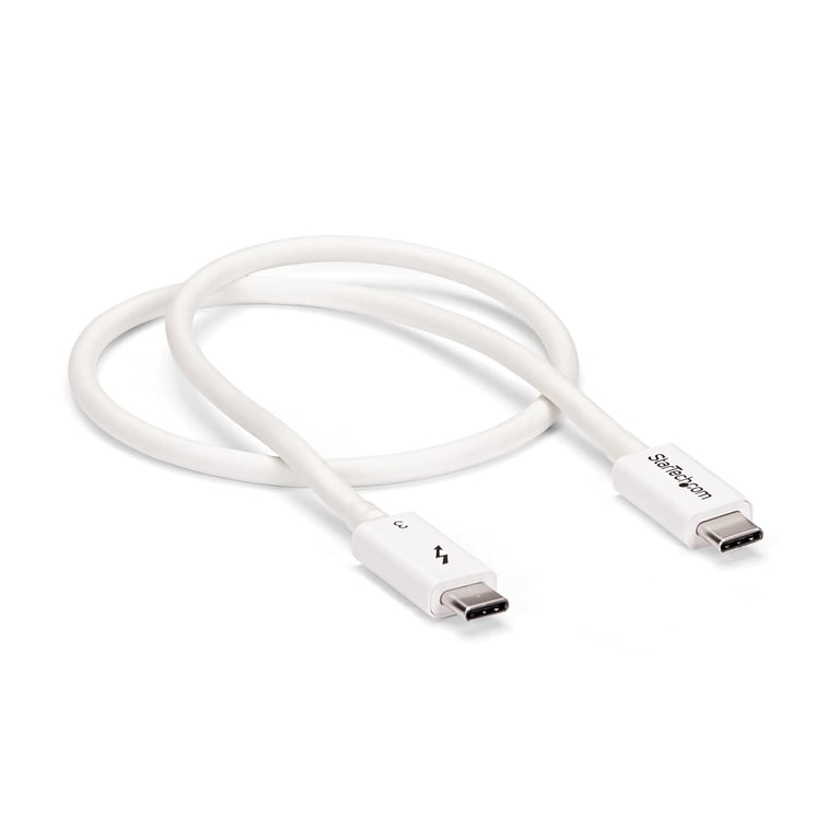 StarTech TBLT34MM50CW kabel Thunderbolt 0,5 m 40 Gbit/s Biały