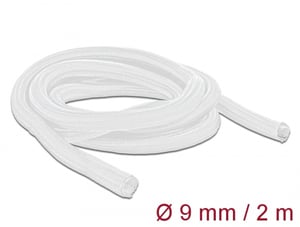 DeLOCK Geflochtenes, dehnbares Kabel, 2 m x 9 mm, weiß