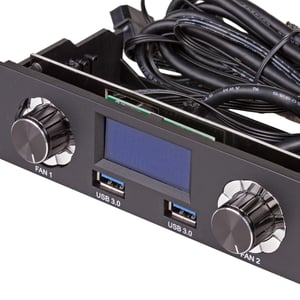 Akyga AK de CA DE 24 Fan Control 8.89 cm (3.5 Inches) with 2 x USB 3.0, Color: Black, Universal Front Panel