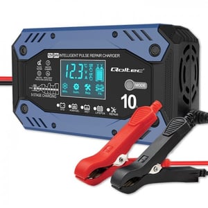 Qoltec 52482 12/24 V Vehicle Charger, Black, Blue