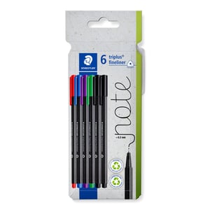 Staedtler 334 C6 cienkopis Czarny, Niebieski, Zielony, Czerwony, Fioletowy 5 szt.