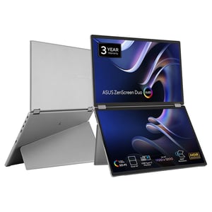ASUS ZenScreen Duo OLED MQ149CD monitor komputerowy 35,6 cm (14") 1920 x 1200 px WUXGA Srebrny