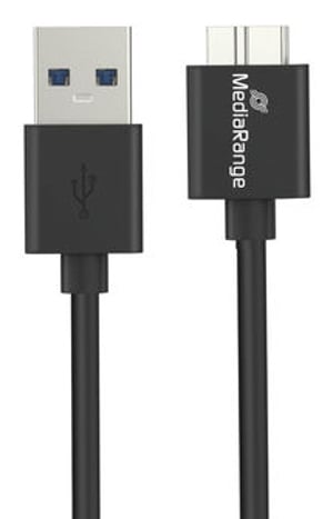 MediaRange MRCS239 USB-kabel USB 3.2 Gen 1 (3.1 Gen 1) 0,5 m USB A – Micro-USB B 5 Gbit/s Svart