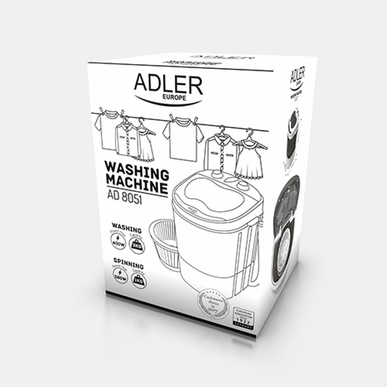 Adler AD 8051 pralka Od góry 3 kg Niebieski, Biały