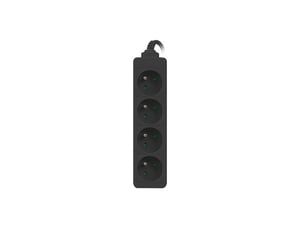 Lanberg PS0-04E-0100-IEC-BK grenuttag 1 m 4 x nätuttag Inomhus Svart