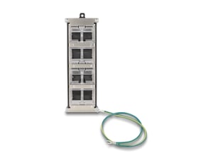 DeLOCK 8-Port Keystone Mounting Bracket for DIN Rail or Wall Mounting, with Tilt Capability