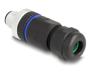 DeLOCK M12 5-pin male connector with A-coding for mounting behind a screw-type connector