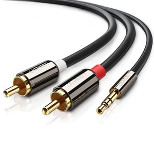 Ugreen 10590 kabel audio 3 m 2 x RCA 3.5mm Czarny