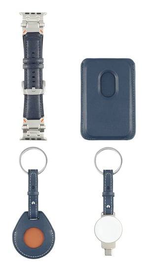 4smarts 541482 smart personligt tillbehör Set Blå vaxad läder (Pull Up)