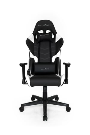 DXRacer Racer P Fotel gamingowy Wyściełane siedzisko tapicerowane Czarny, Biały
