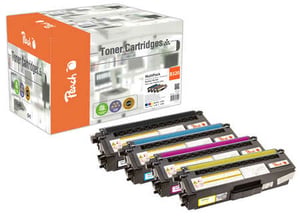 Peach PT783 Tonerkassette, 4 Stück. Ersatz für Schwarz, Cyan, Magenta, Gelb