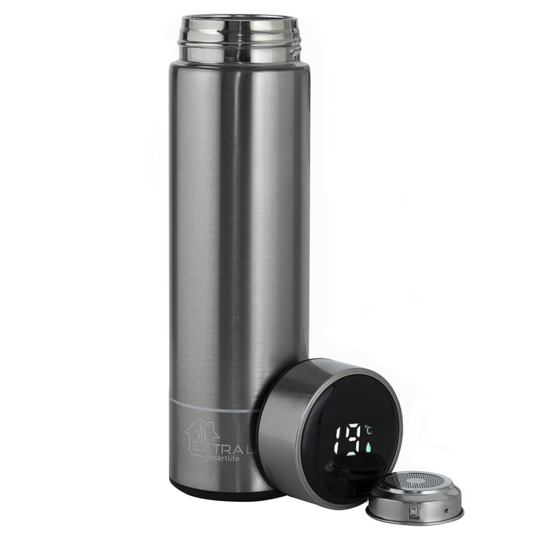 Extralink Kubek termiczny Smart Travel Mug Srebrny Termos z wyświetlaczem LED
