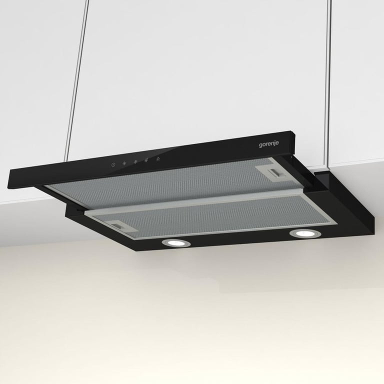 Gorenje TH64E4BG Pół wbudowany (wyciągany) Czarny 450 m³/h
