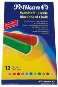 Pelikan 701367 Kreide Blau, Braun, Grün, Orange, Rot, Violett, Gelb, 12 Stück.