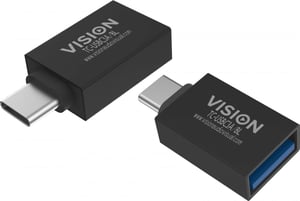 Vision TC-USBC3A/BL USB-C to USB 3.0 A Adapter, Black