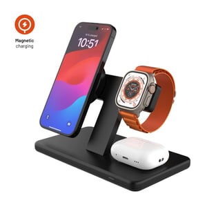 FIXED FIXMPOS-BK ładowarka do urządzeń przenośnych Smartfon, Smartwatch, Słuchawki Biały USB Bezprzewodowe ładowanie Szybkie ładowanie Wewnętrzna