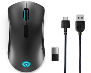 Lenovo Legion M600 Wireless Gaming Mouse, Ambidextrous, RF Wireless + Bluetooth + USB Type-A, Optical, 16,000 DPI