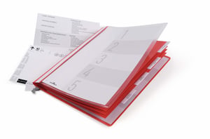 Durable 255503 Tab for Cards Conventional Document Folder Plastic Red, Transparent