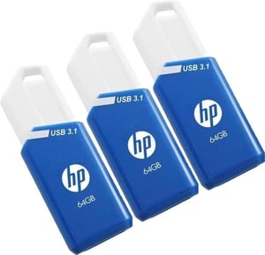 HP x755w Triple Pack USB-minne 64 GB USB Typ A 3.2 Gen 1 (3.1 Gen 1) Blå, Vit