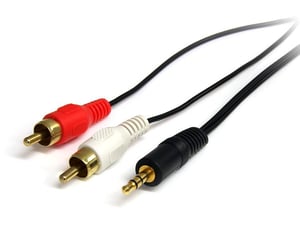 StarTech 0.92 m, 3.5 mm/2xRCA, M/M audio cable, 0.92 m, Black
