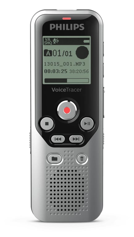 Philips DVT1250 dyktafon Pamięć wewnętrzna i karty pamięci flash Czarny, Szary