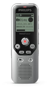 Philips DVT1250 Diktiergerät – Interner Speicher und Flash-Speicherkarten – Schwarz, Grau