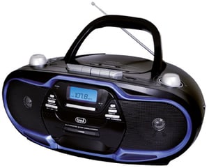 Trevi 057404 Portable Stereo System, Digital 20 W AM, FM, Black, Blue, MP3 Player