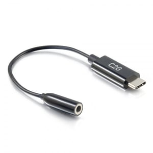 C2G 54426 Telefonkabel Schwarz 0,09 m USB-C 3,5 mm