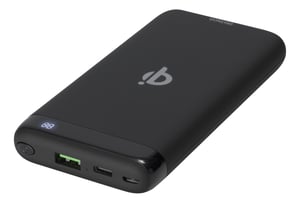 Deltaco PB-Q1001 Lithium-ion (Li-Ion) Power Bank, 10,000 mAh, Wireless Charging, Black
