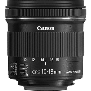 Canon EF-S 10-18mm f/4.5-5.6 IS STM SLR Ultra-Wide Lens, Black
