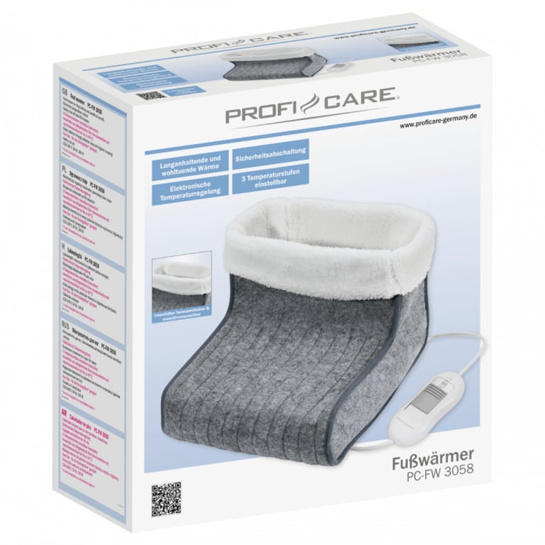 ProfiCare PC-FW 3058 elektryczny ogrzewacz do stóp 100 W Szary