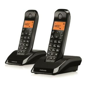 Motorola S12 Duo DECT-Telefon Name und Identifizierung des Anrufers Schwarz
